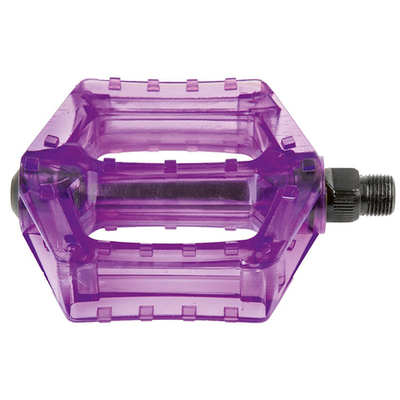 Педали. Фиолетовый прозрачный поликарбонат, ось cr-mo Ф9/16", литые шипы.B-107P pur