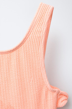 ZARA СЛИТНЫЙ КУПАЛЬНИК С ВЫРЕЗАМИ И БАНТАМИ, ОРАНЖЕВЫЙ