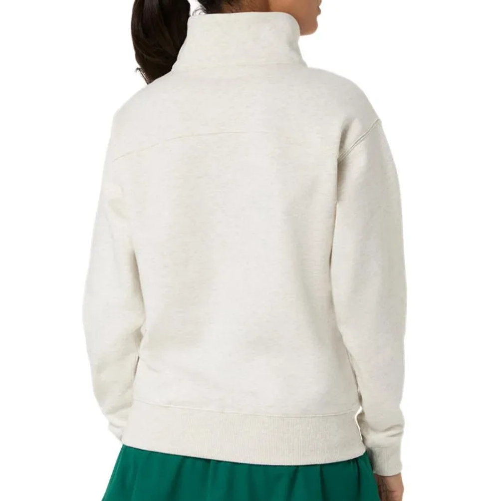 Женская Кофта теннисная Asics Court Core Graphic Half Zip - soft oat heather