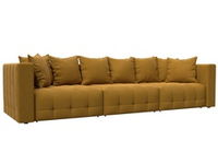 Диван прямой Лига-052 НПБ Лонг, BRUT 10 ВЕЛЮР желтый