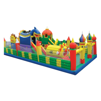 Недорогой батут "Синий дракон" 10*7*3.5 м