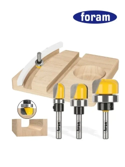 Фреза для менажниц, Foram, 12,7-19,05-28,6 3шт, хвостовик 8мм
