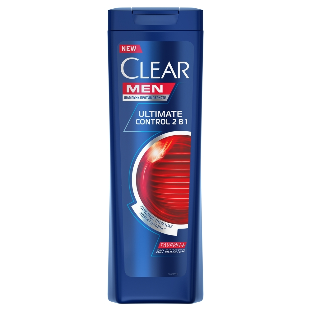 Clear Men Шампунь для волос 2 в 1 Ultimate Control, против перхоти, питает волосы и кожу головы, 400 мл