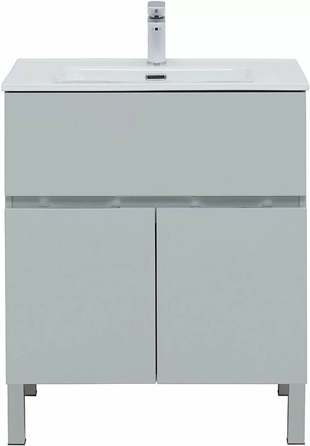 Тумба с раковиной Aquanet Алвита New 303899 70 серый