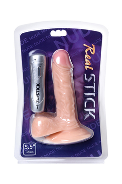 Реалистичный вибратор TOYFA RealStick Nude, PVC, телесный, 7 режимов вибрации, 17 см