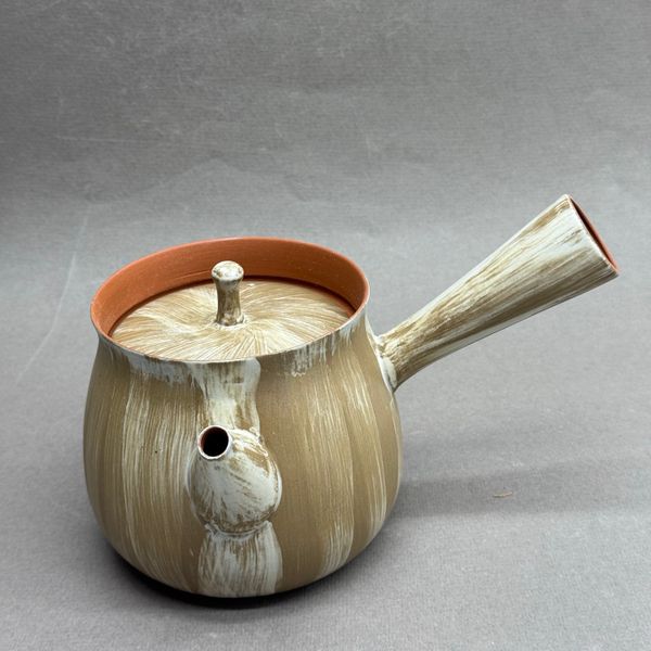 Чайник с боковой ручкой, глина, 600мл