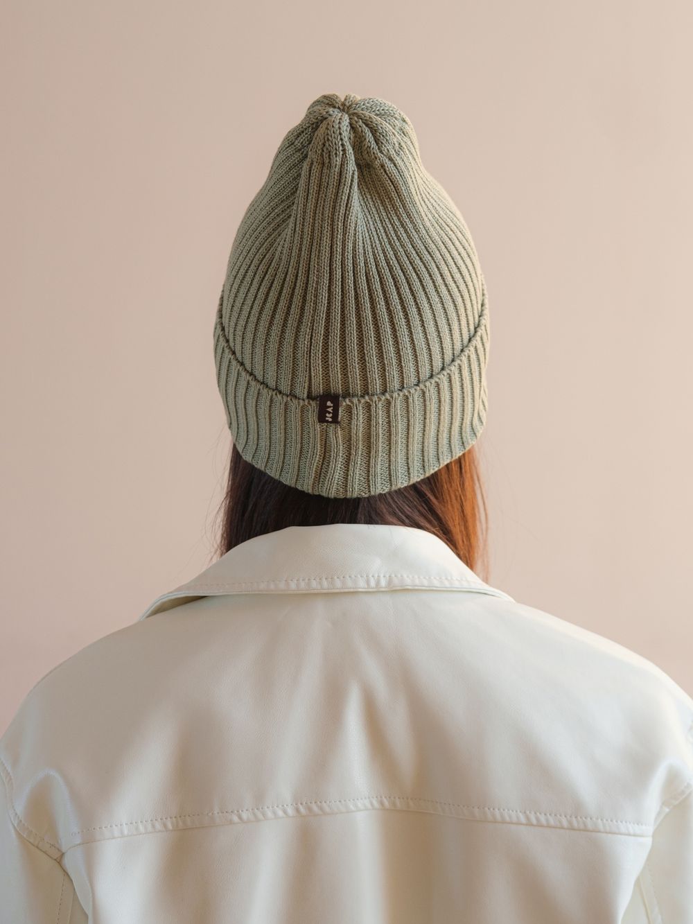 Шапка вязаная-резинка весенняя/осенняя хлопковая КЭП(Хакки)