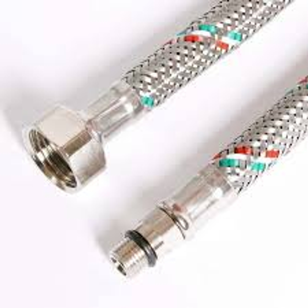 UNI-FITT Гибкая подводка для смесителя М10х1 - 1/2", 50 см, DN 8, оплетка из нержавеющей стали