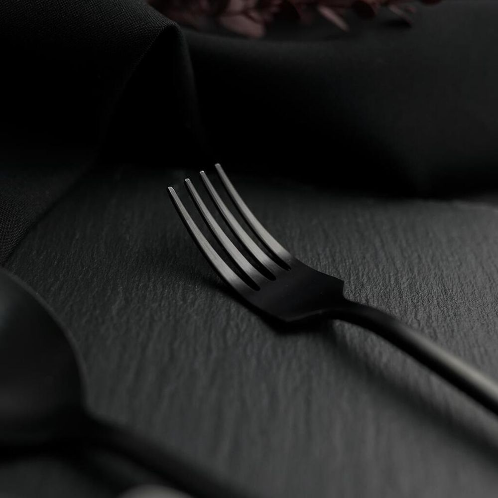 Вилка столовая 19 см матовая черный цвет   PVD P.L. - Davinci [12]