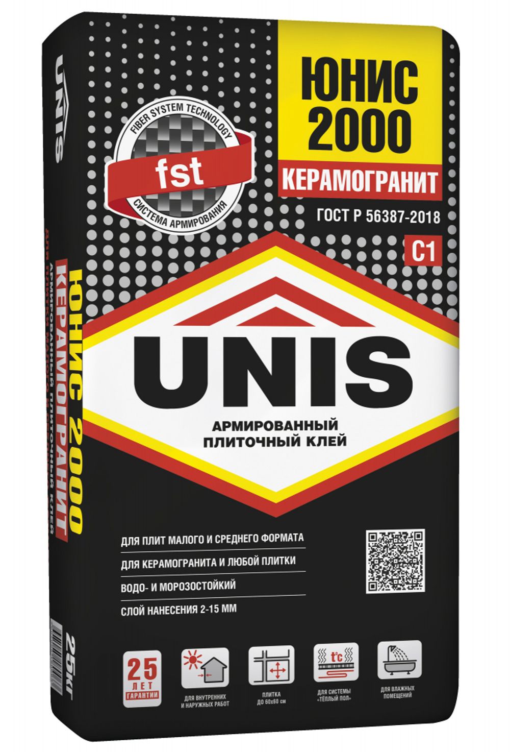 Клей UNIS 2000 С1Т для керамогранита среднего формата  5 кг
