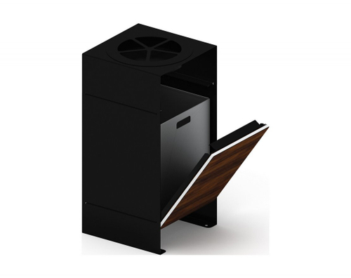 Урна парковая с пепельницей (черная) (под анкера) МФ 50.02.02-01