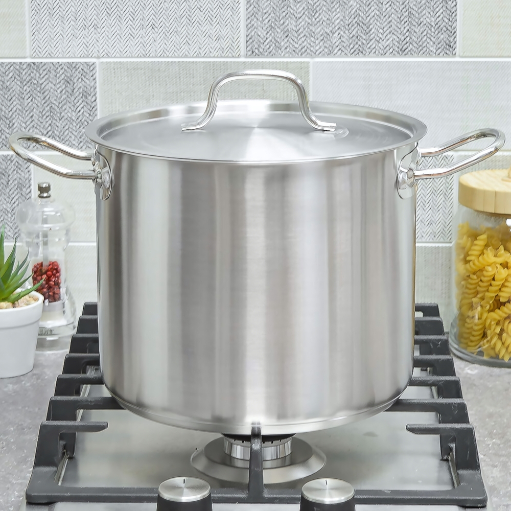 Кастрюля 7л, нерж.сталь, d22см, h18см, тройное дно, индукция, мерная шкала, "PROFESSIONAL" Luxaro