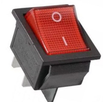 Выключатель красный 16А 250V, 20A 125V (4-х контакт.) клавишный