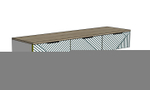 ТВ-тумба Салерно NEW 3 (МДФ) SF-013 Аквамарин Дуб Золотистый U1148 148*42*220 см, Зеленый   Фиеста