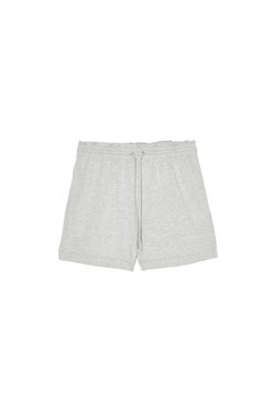 ZARA X BENITO ANTONIO ХЛОПКОВЫЕ ШОРТЫ С ЭЛАСТИЧНЫМ ПОЯСОМ, СЕРЫЙ МЕЛАНЖ