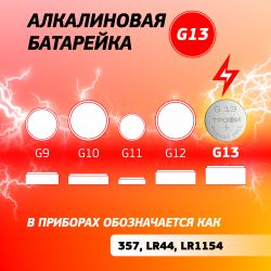 Батарейки Трофи G13 LR1154, LR44 ENERGY POWER Button Cell