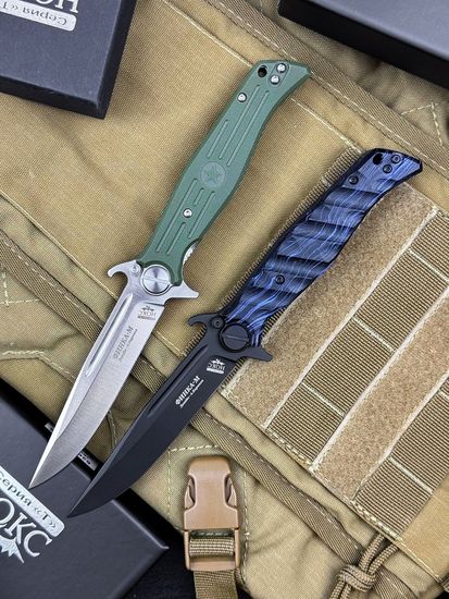 Нож складной НОКС-Финка М сталь AUS8 (348-185406) - зеленая рукоять