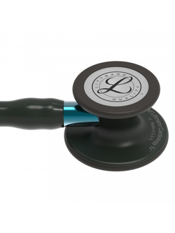Стетоскоп Littmann Cardiology IV, черный, черная матовая акустическая головка, голубой ствол (6201)