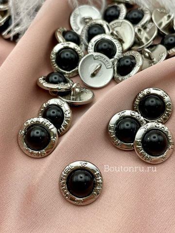 Пуговицы Шан. Жемчуг серебро черные (скидка)