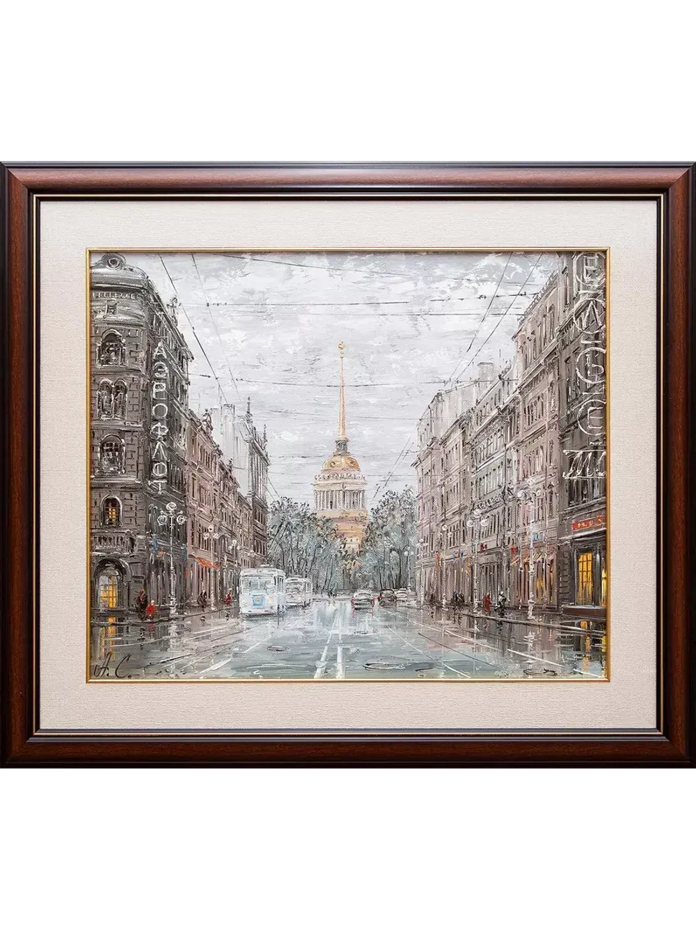 Картина маслом "Невский проспект. 80-ые" Стеняев