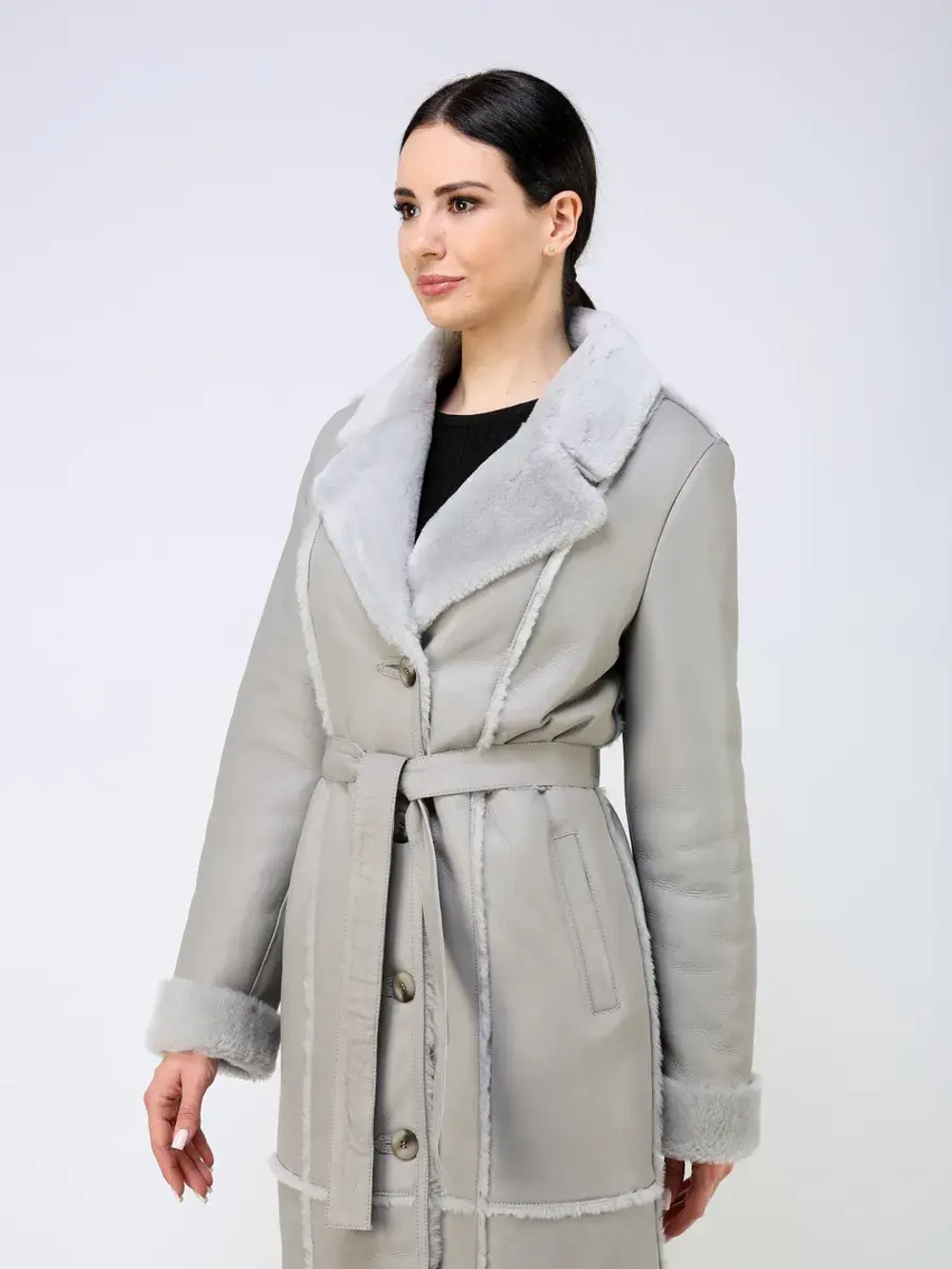 Дубленка зимняя натуральная длинная