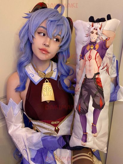 Мини дакимакура Аратаки Итто из Геншин Импакт | Genshin Impact арт. M0937, 60х20 см