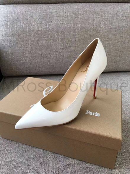 Белые туфли лодочки Christian Louboutin Kate 10 см