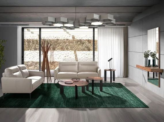 Двухместный диван Angel Cerda KF098-2P, серая кожа