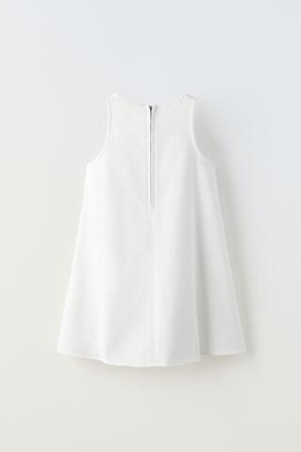 ZARA ДЖИНСОВОЕ МИНИ-ПЛАТЬЕ, БЕЛЫЙ