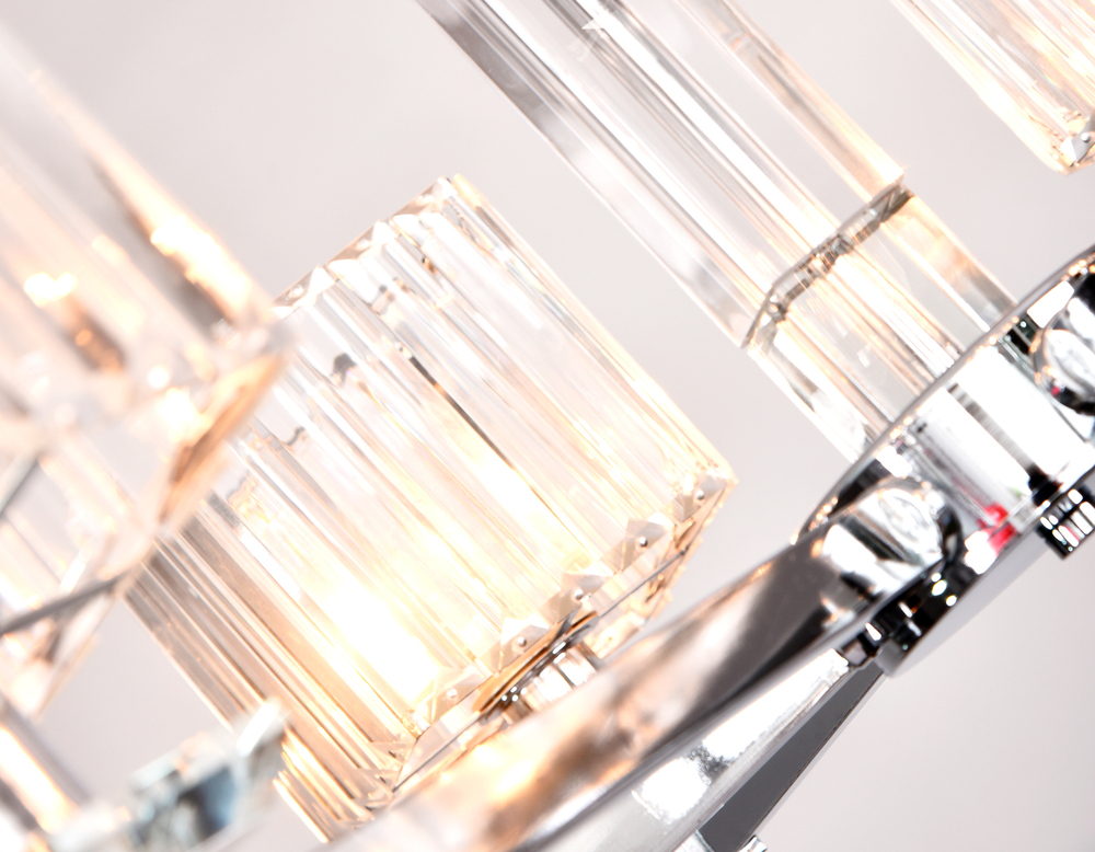 Подвесная люстра с хрусталем TR4522/6 CH/CL хром/прозрачный E14/6 max 40W D710*660