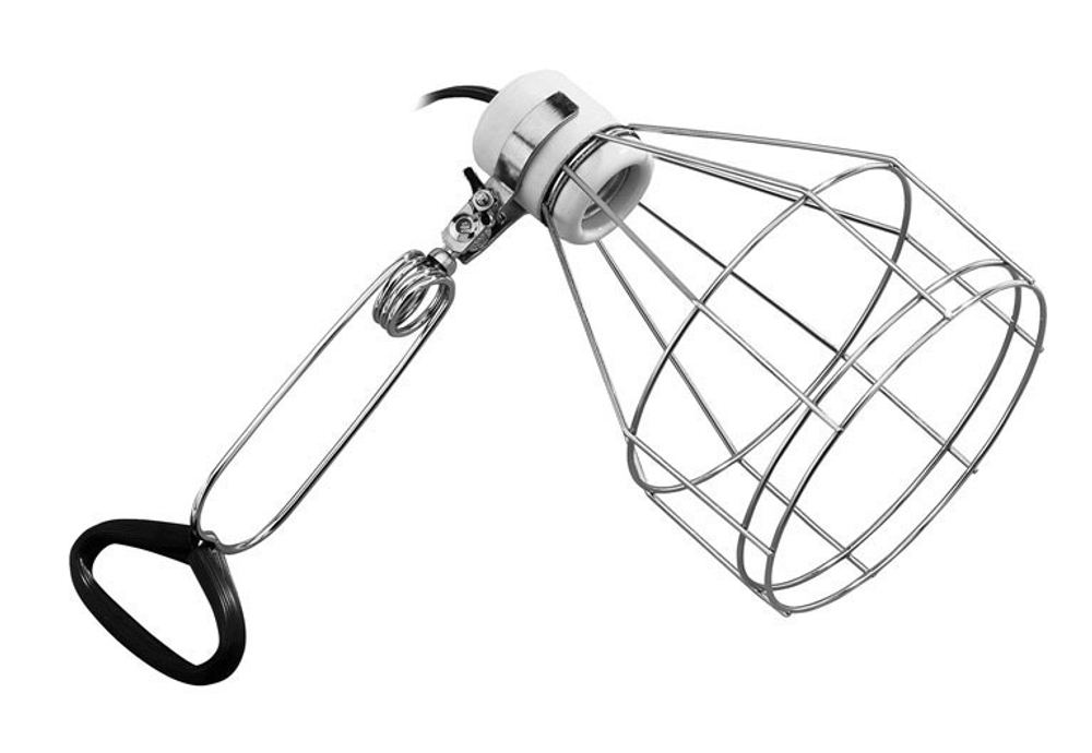 Светильник на зажиме с фарфоровым патроном Exo Terra Wire Light навесной для ламп накаливания -малый