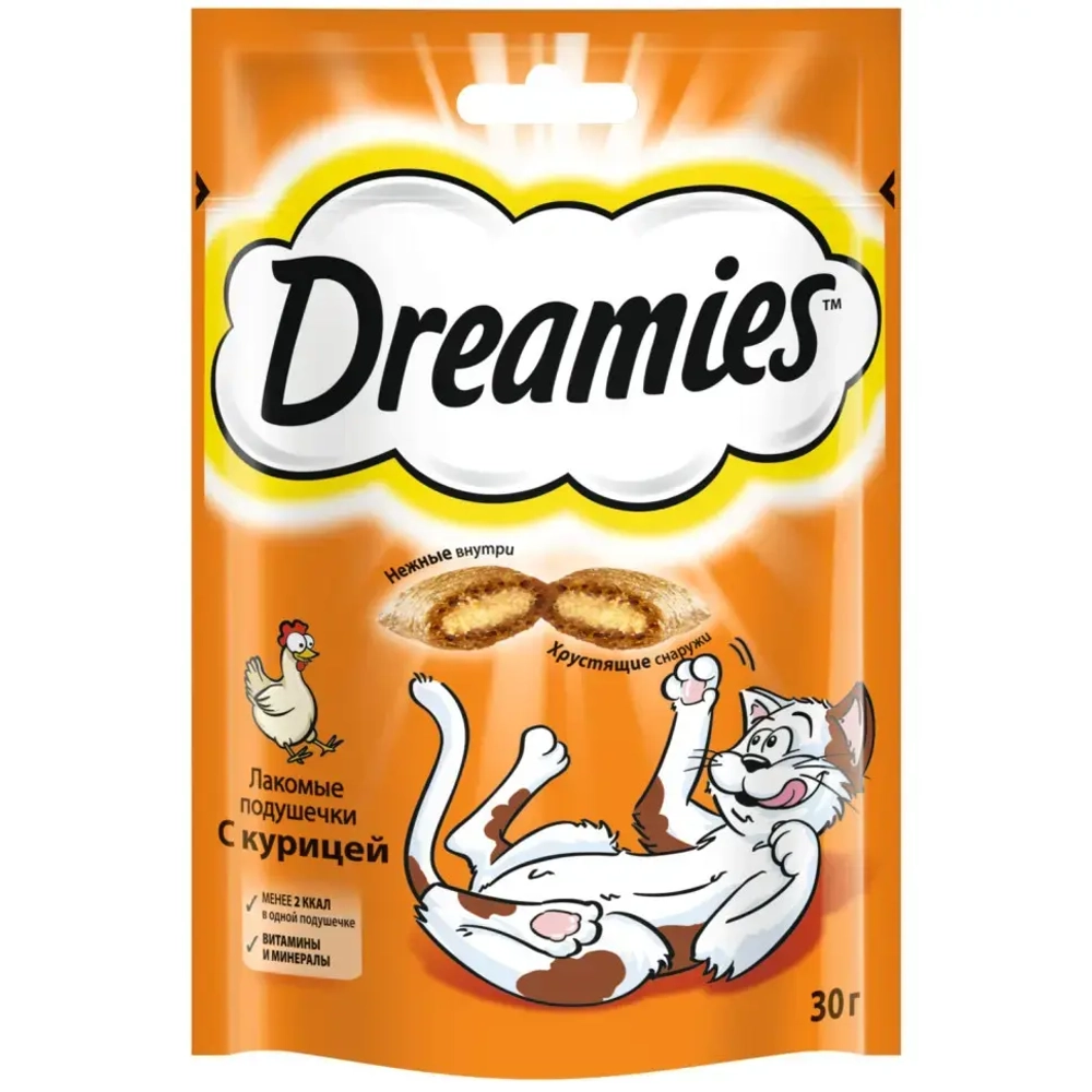 Dreamies лакомство для кошек подушечки с курицей - 30 г