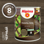 ЛАЗУРЬ-ГЕЛЬ ALPINA Д/ДЕРЕВА ШЕЛК-МАТ ЧЁРНЫЙ (АЛКИДНОЕ) 0,75Л