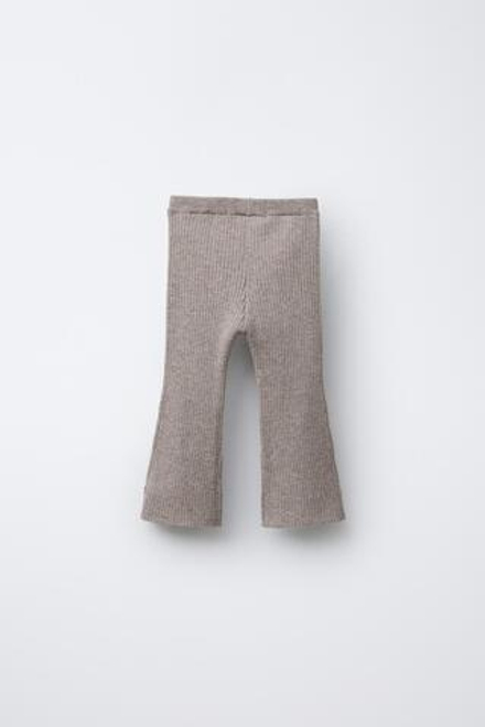 ZARA ТРИКОТАЖНЫЕ ЛЕГГИНСЫ FLARE, СЕРО-КОРИЧНЕВЫЙ