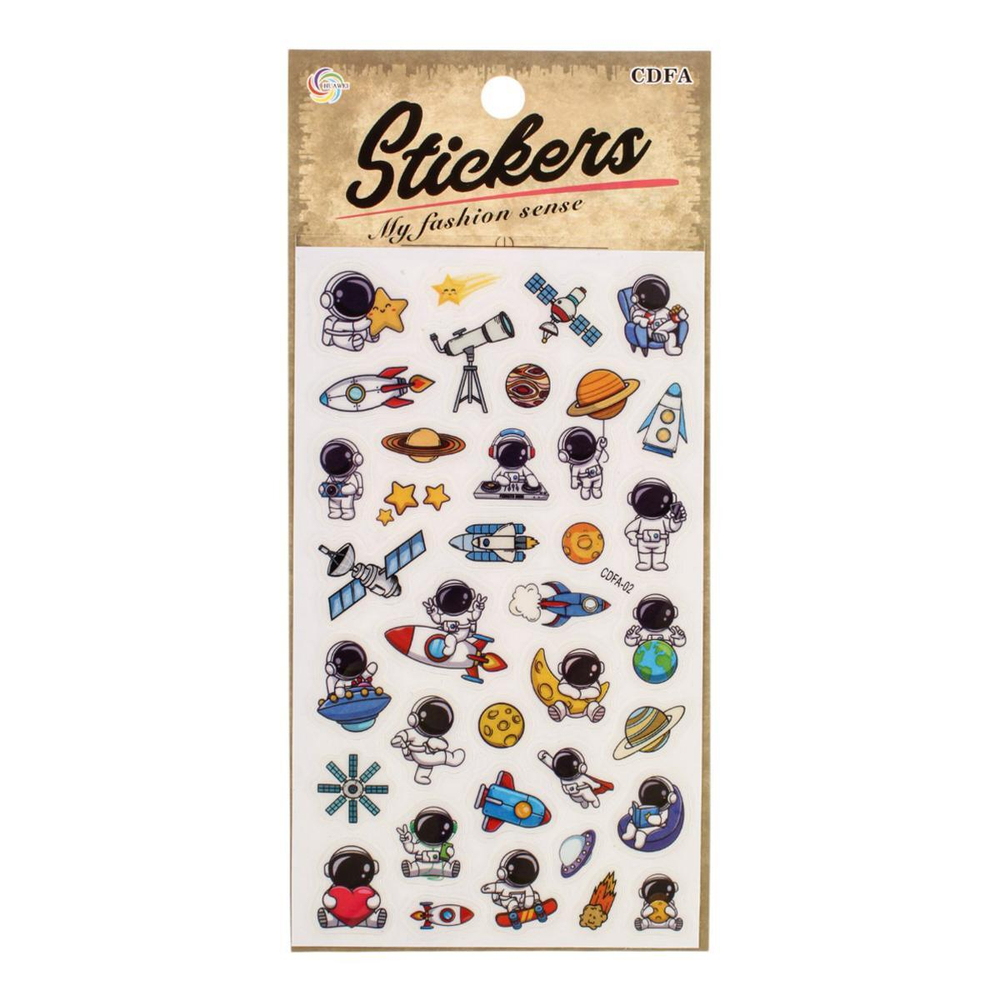 Наклейки "Космонавты" 21,5*11см. светятся в темноте