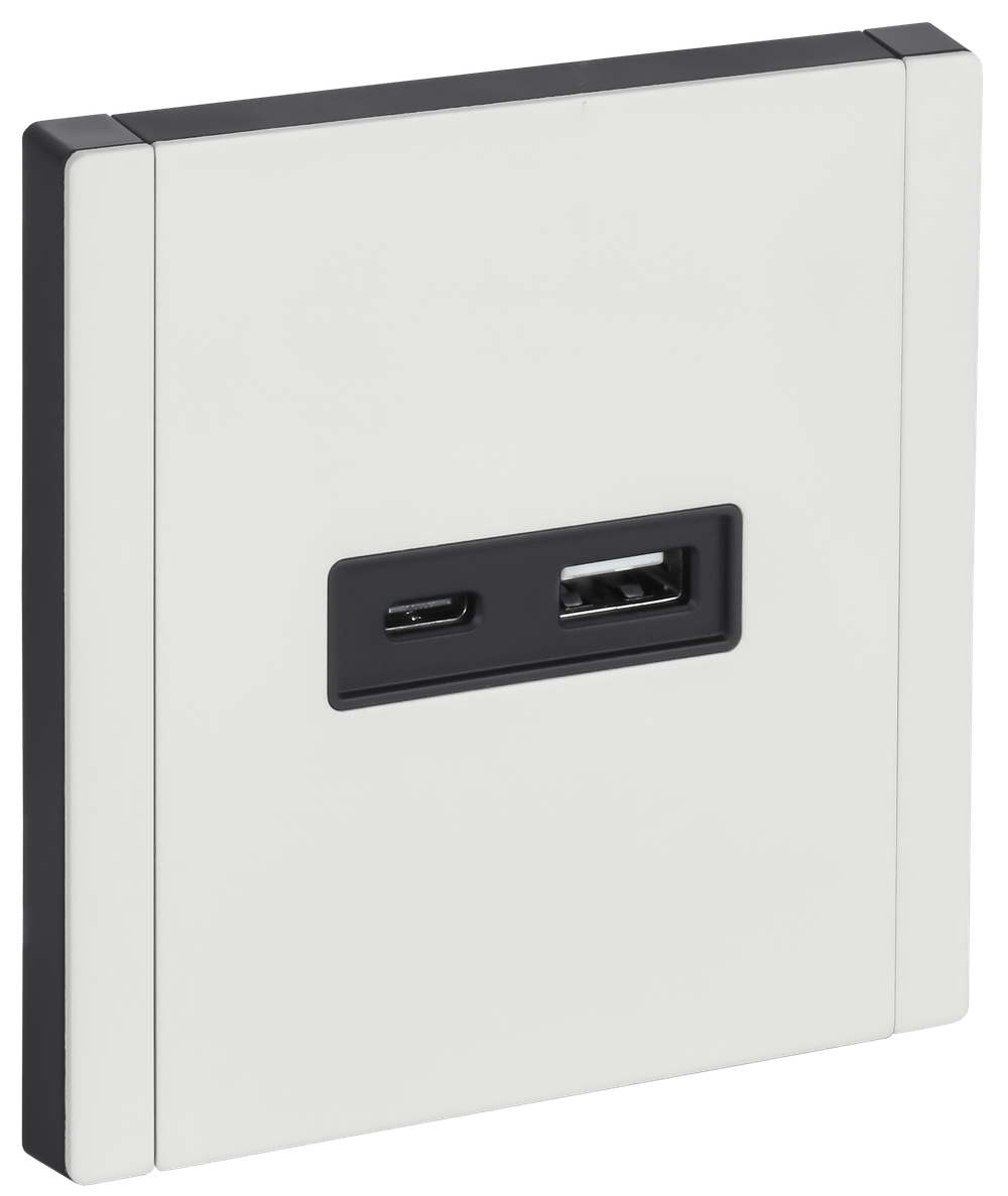 FORTE&PIANO Розетка USB A+C 18Вт FP251M металл белый IEK