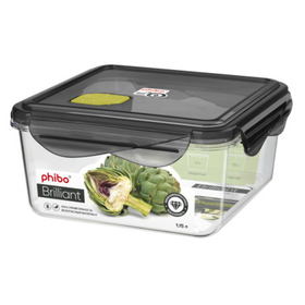 Контейнер для продуктов квадр. 1,15 л. 15*15*7 см. герметичный с клапаном "Бриллиант"