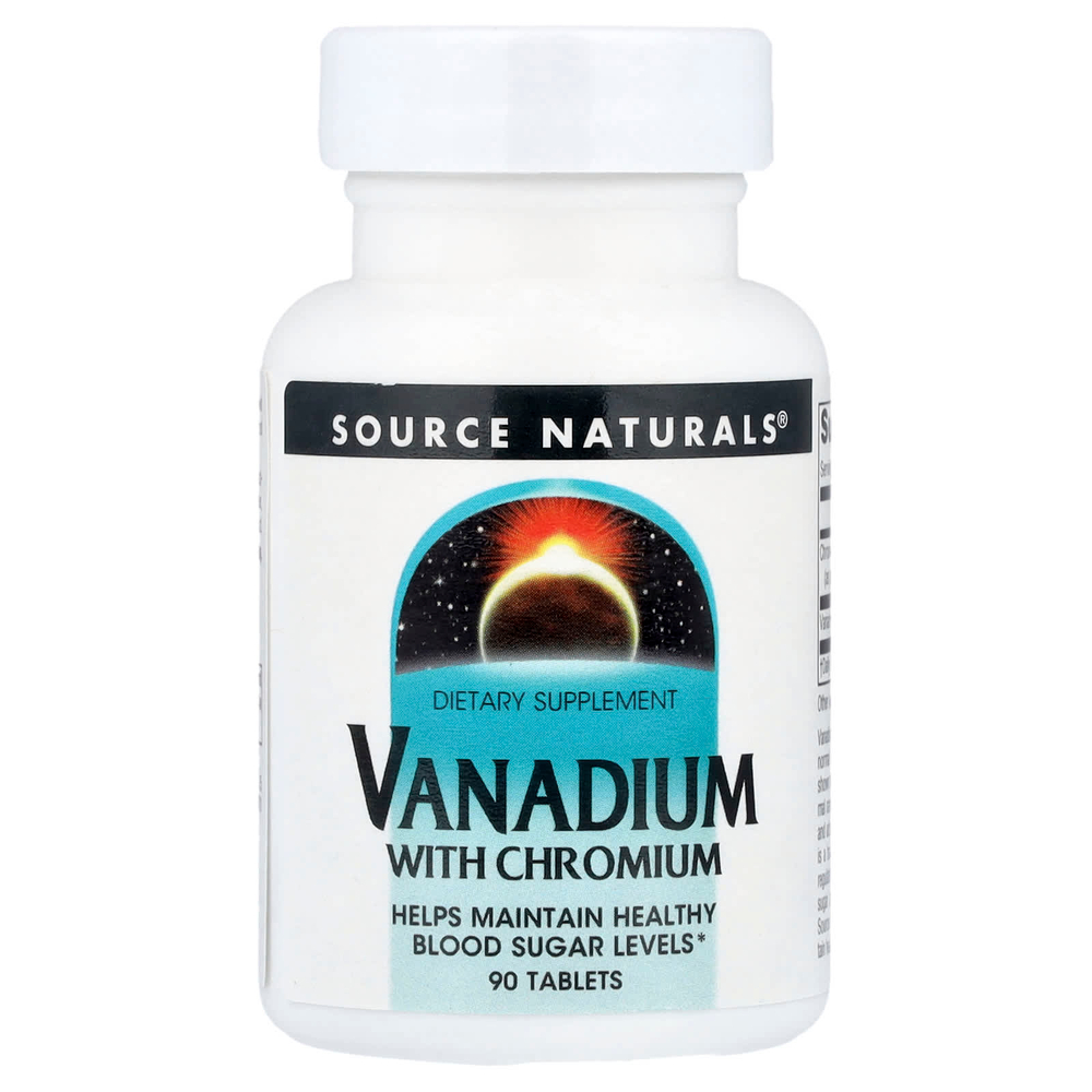 Source Naturals, ванадий с хромом, 90 таблеток