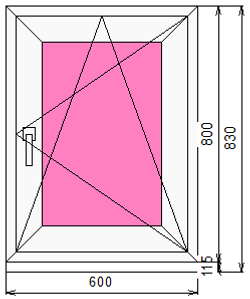 Пластиковое окно 800 х 600 ТермА Эко
