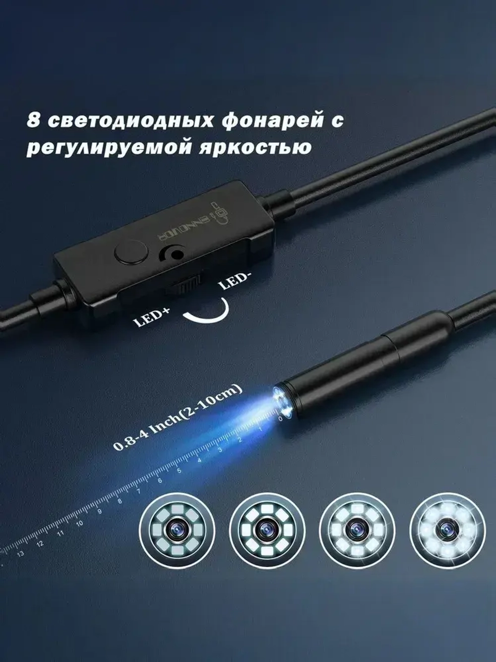 Видеобороскоп для смартфона, 5M, подходит для Android/IOS/планшетов, питание от USB, используется для исследования узких мест