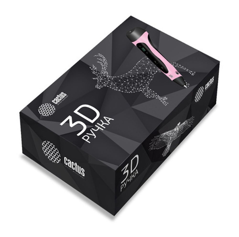 Ручка 3D Cactus CS-3D-PEN-C-PN PLA ABS LCD розовый