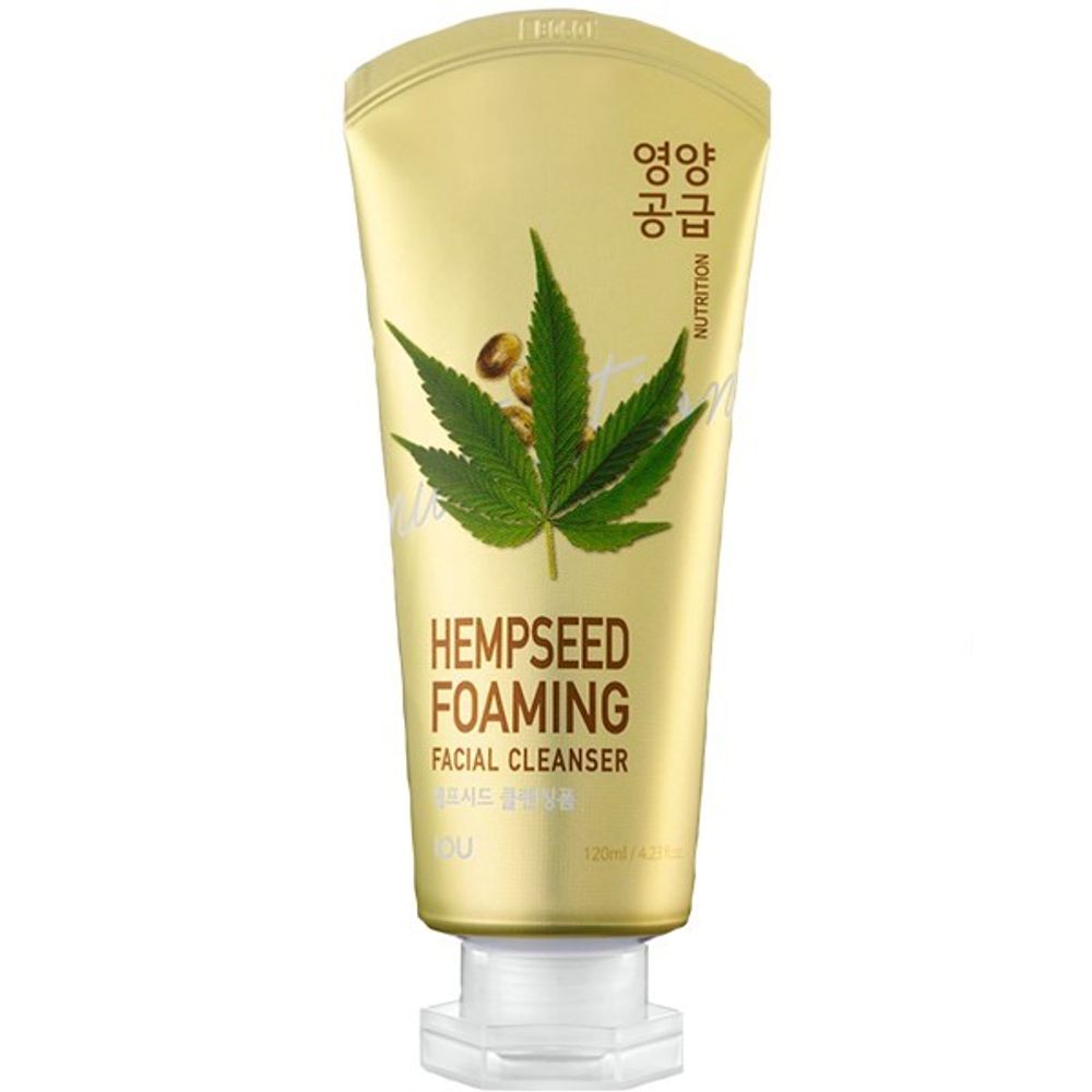 Welcos IOU Hempseed Foaming Facial Cleanser пенка питательная для умывания с семенами конопли