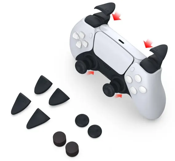 PS5 Накладки на стики для геймпада+накладки на курки (триггеры) Dobe (TP5-0513)