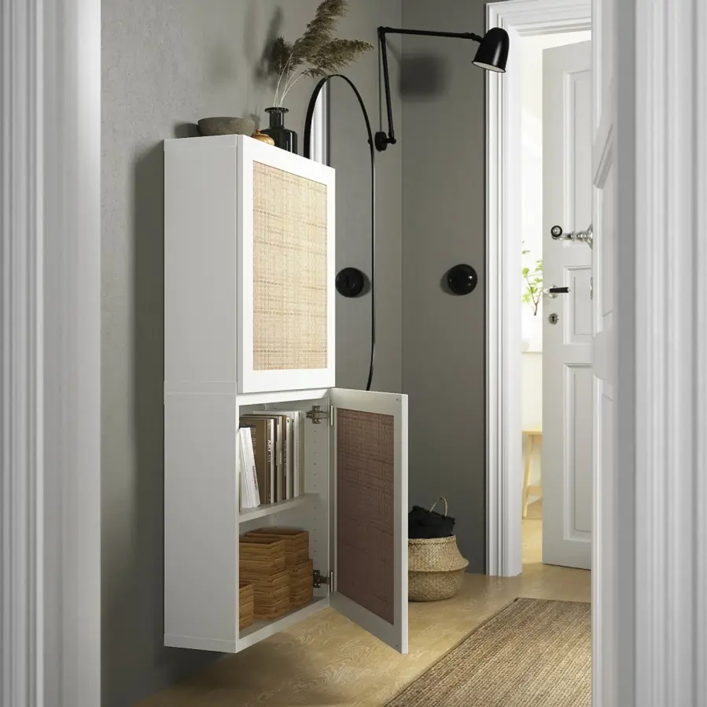 Комбинация для хранения - BESTÅ/ BESTА IKEA/ БЕСТА/БЕСТО ИКЕА, 128х60 см, белый/под беленый дуб