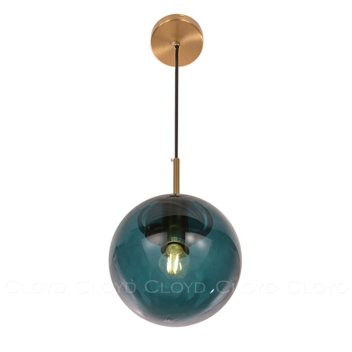 Подвесной светильник Cloyd BRINN-A P1 / Ø20 см - латунь - синий (арт.11422)