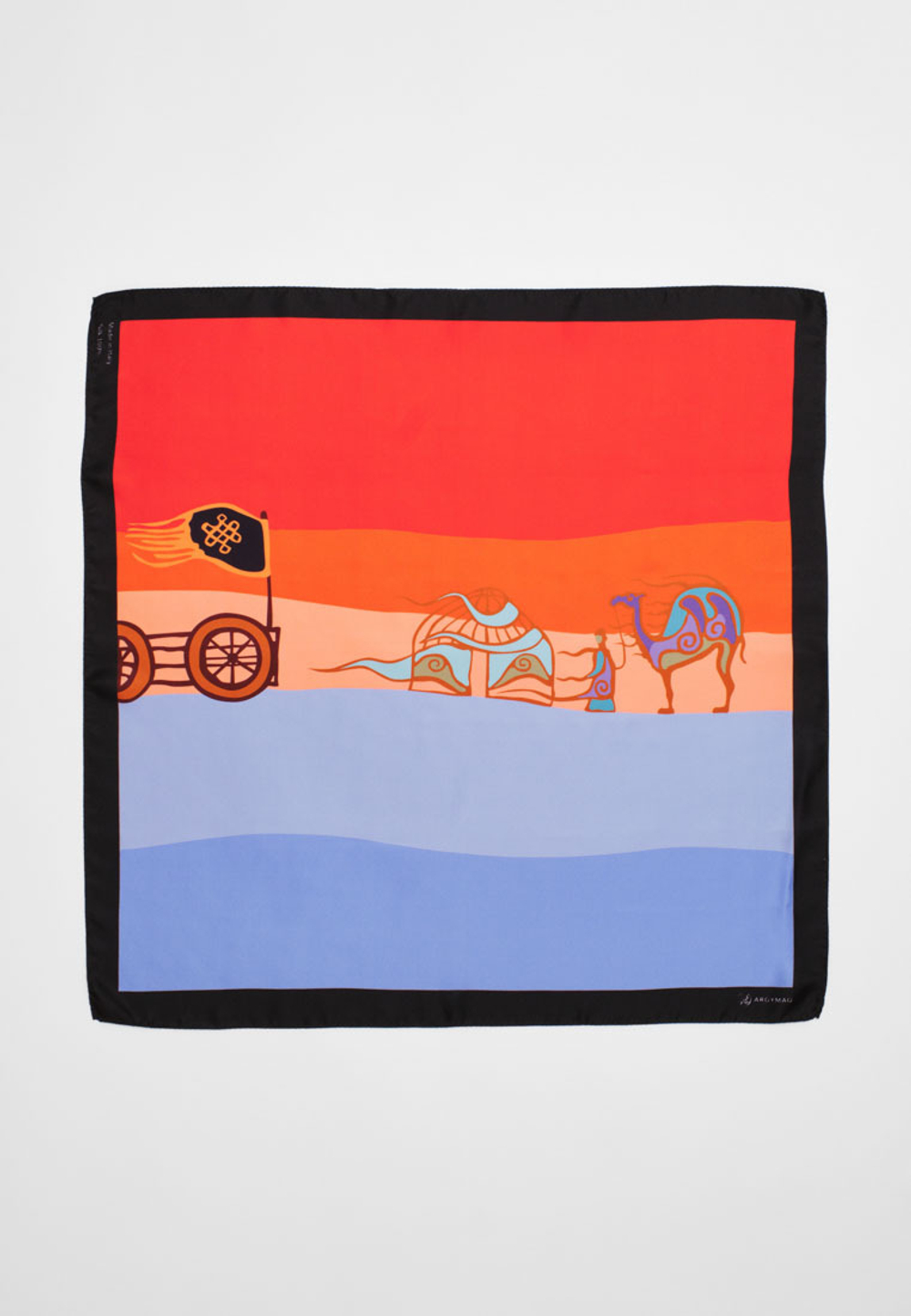 Шелковый платок KERUEN RED/BLUE 70×70