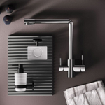 Смеситель для кухни с L-изливом с каналом для питьевой воды, сатин AM.PM X-Joy S F85B05711