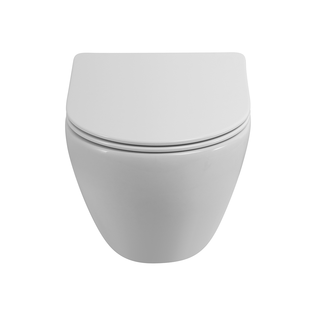 Унитаз подвесной безободковый с сиденьем и смывом TORNADO Cezares STREAM-TOR CZR-2426-TH-TOR/SC