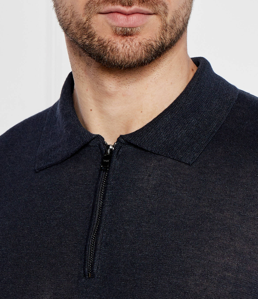 Льняное поло trieste BOSS BLACK - темно-синий(50511750)