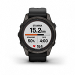 Смарт-часы Garmin Fenix 7s Pro Sapphire Solar титановый угольно-серый DLC с силиконовым ремешком, 010-02776-11